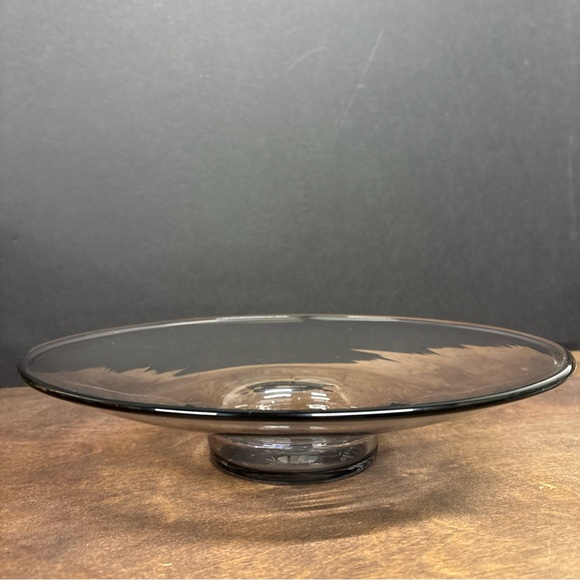 Blenko Amethyst Glass blown Footed centerpiece Bowl